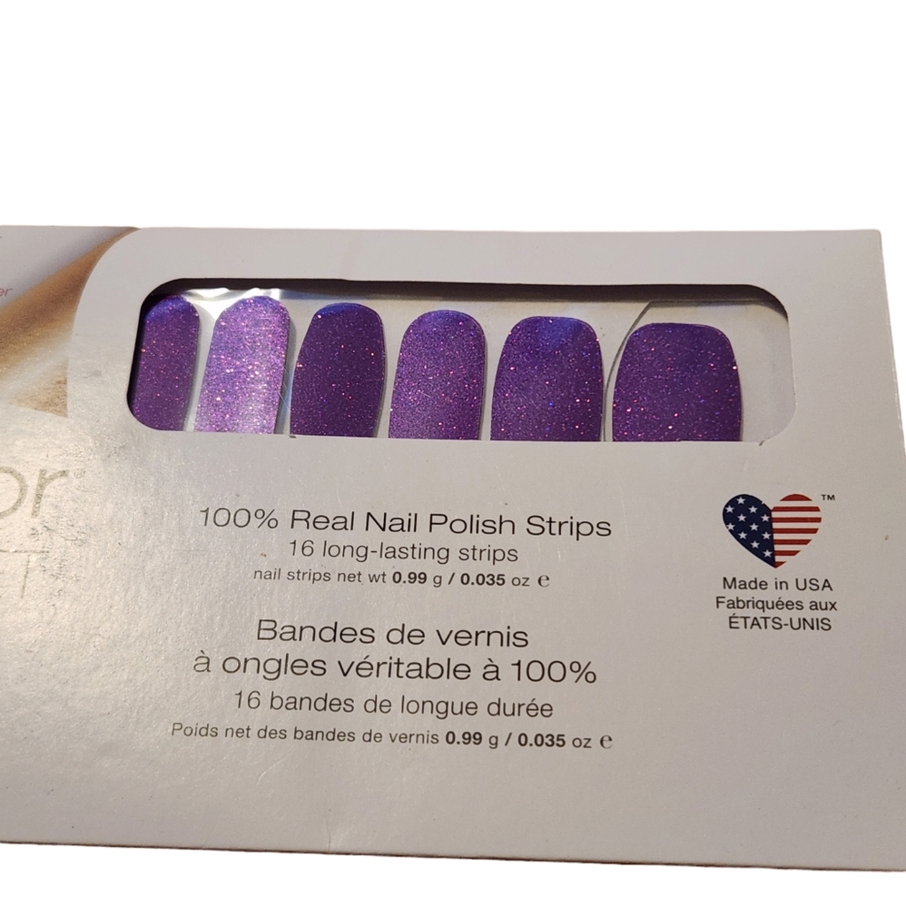 Color Street purple glitter nail strips 1 in 4 FMG190